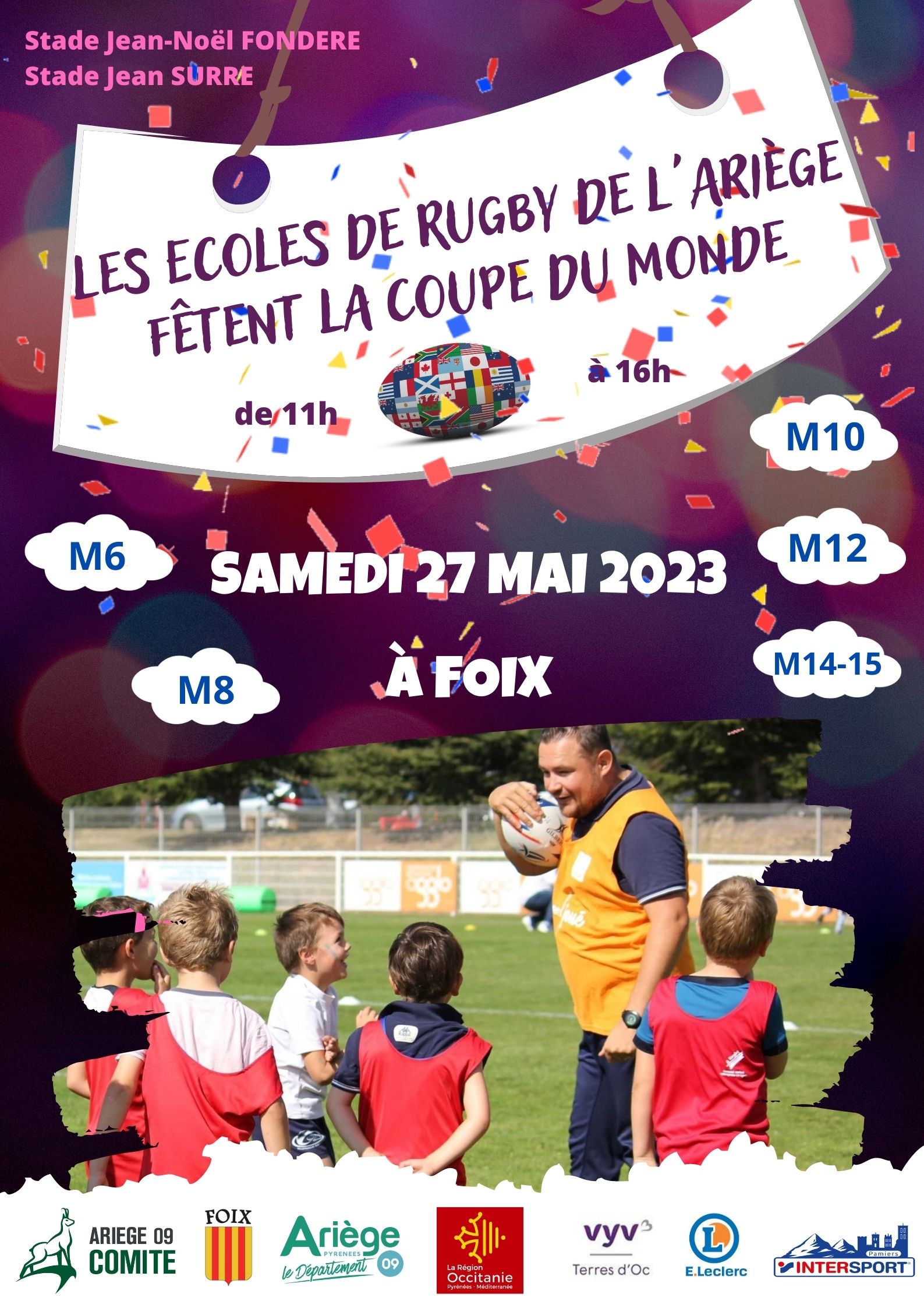 Illustration de J-1 pour la fête des Ecoles de Rugby Ariégeoises