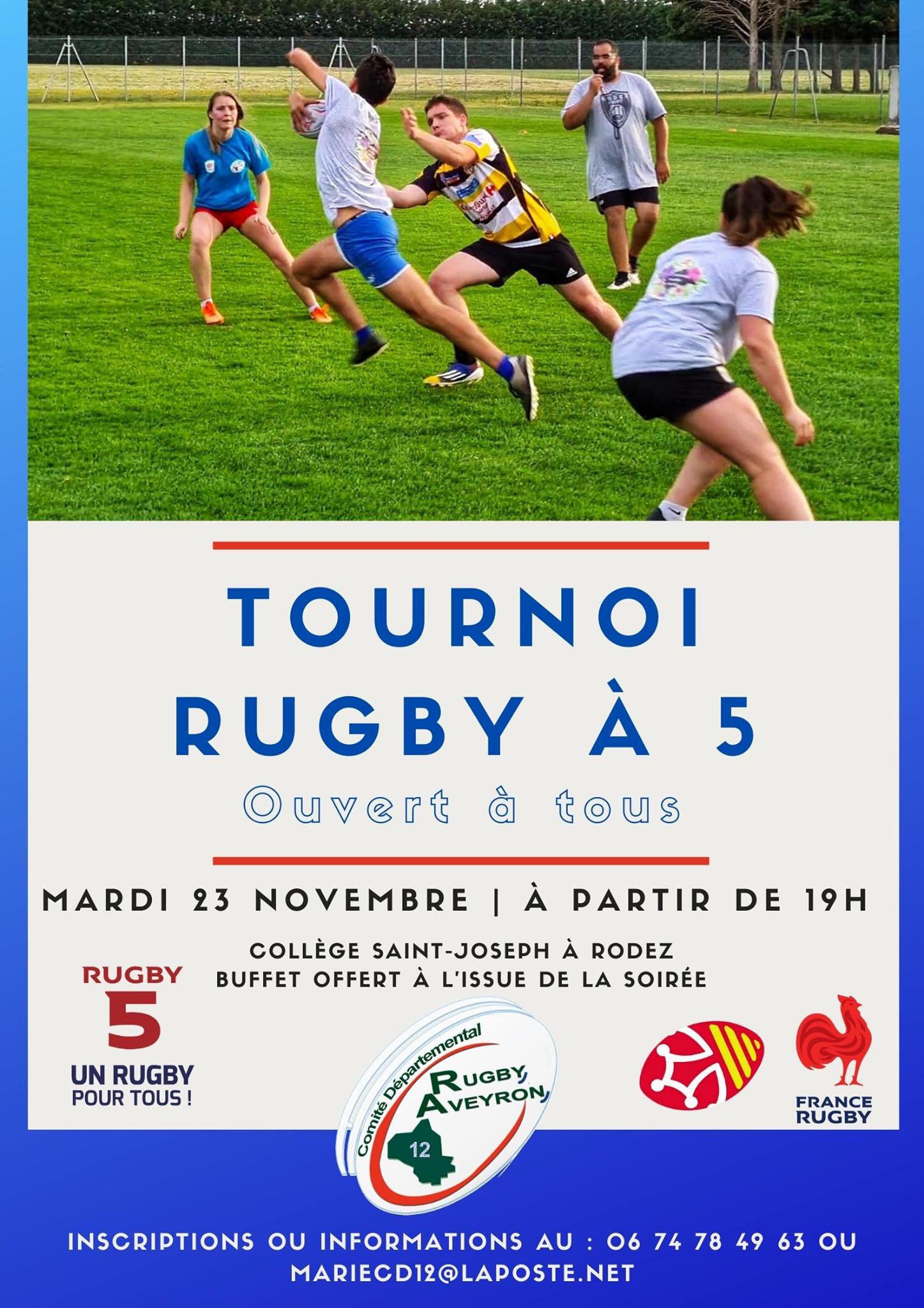 Illustration de Soirée Rugby à 5 le Mardi 23 Novembre 2021