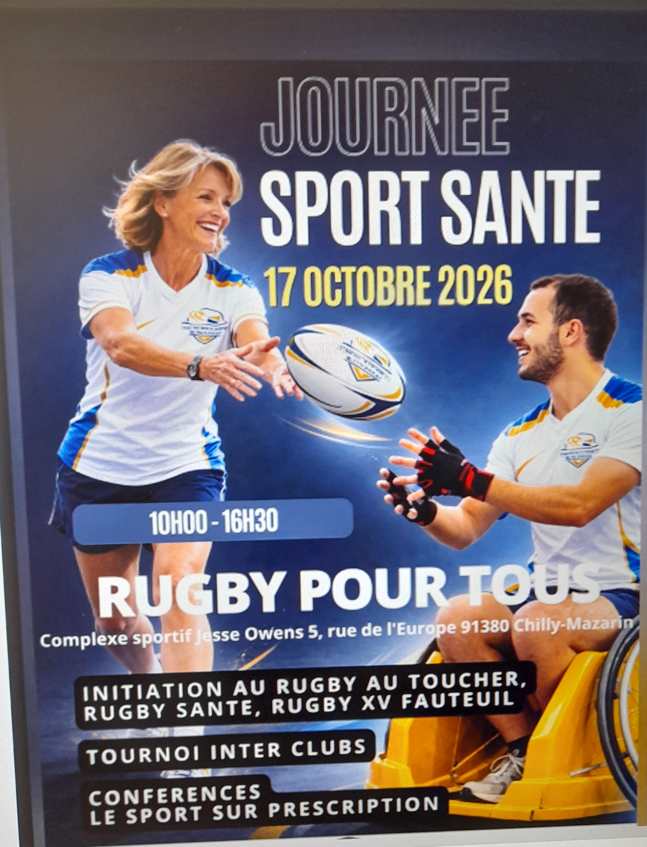 Illustration de Journée Départementale Rugby & Santé du Comité Départemental de Rugby de l’Essonne