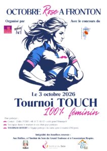 Tournoi de Touch 100 % féminin – Octobre Rose 2026