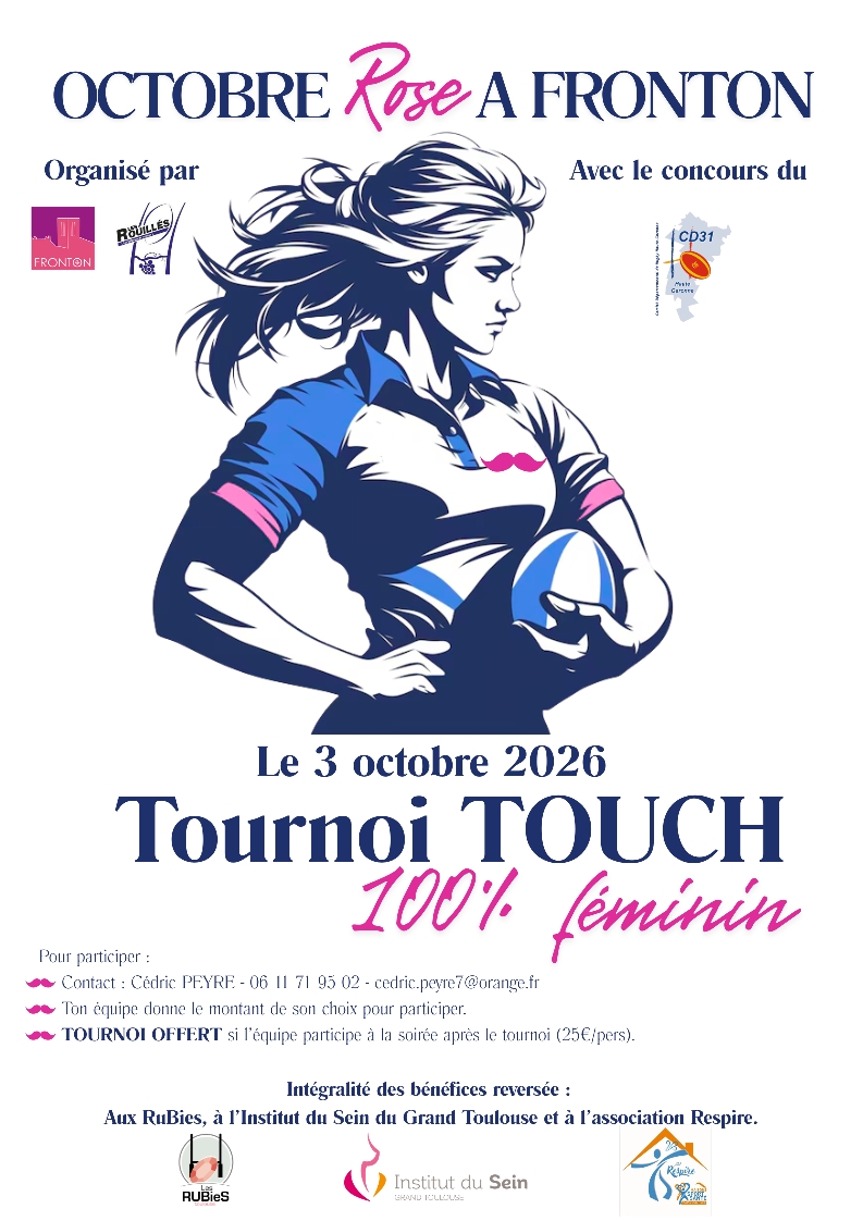Illustration de Tournoi de Touch 100 % féminin – Octobre Rose 2026