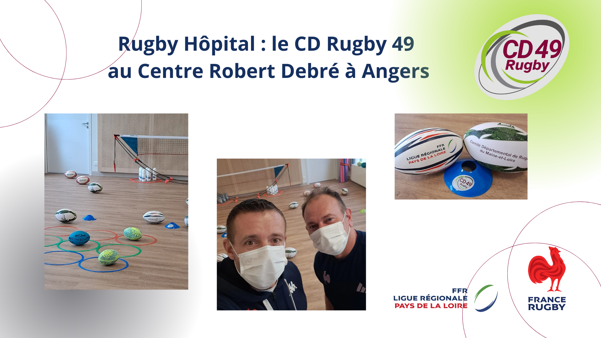 Illustration de Rugby Hôpital : le CD Rugby 49 au Centre Robert Debré à Angers