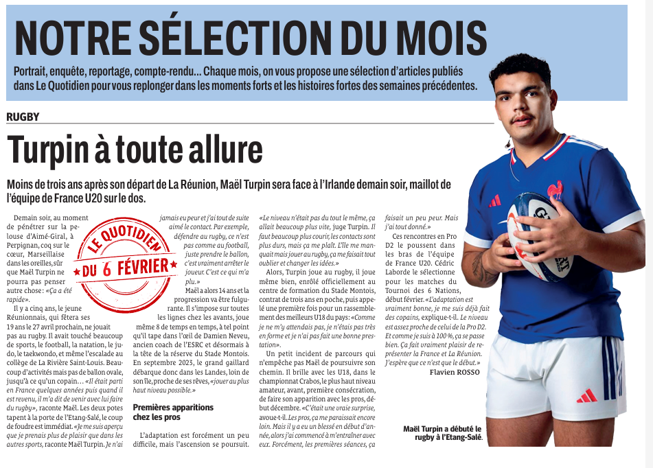 Illustration de Tournoi Six Nations U20 – Maël TURPIN