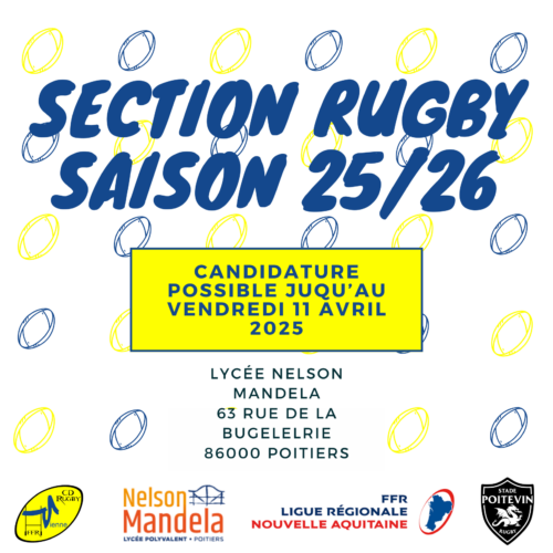 Illustration de Candidature Section Rugby du lycée Nelson Mandela saison 2025/2026