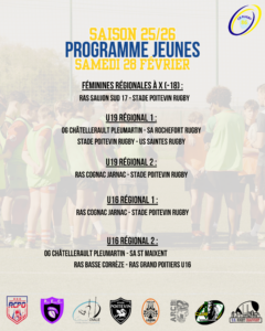 Programme du week-end 28 Février et 01 Mars
